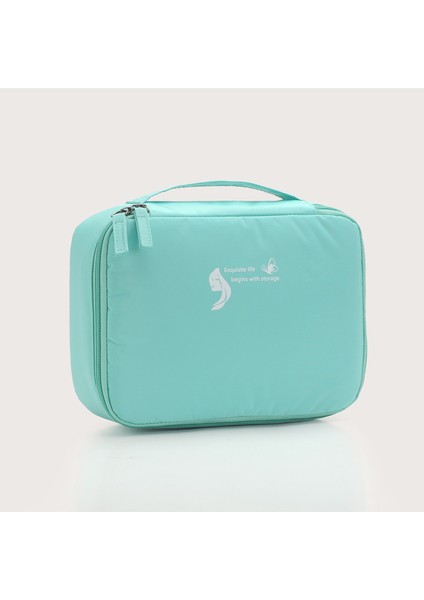 Büyük Kapasiteli Taşınabilir Seyahat Kozmetik Çantası - Yeşil (Yurt Dışından)