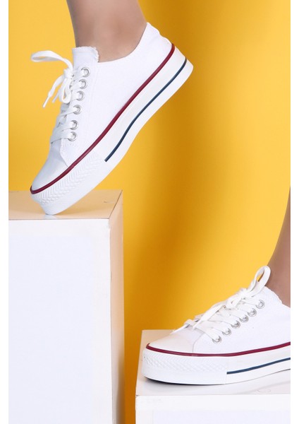 Skywalk Keten Beyaz Yüksek Taban Sneaker Spor Ayakkabı fiyatları