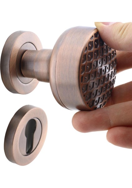 Linda Dış Kapı Tokmağı Topuzu Kolu Metal Tokmak Antik Sarı Kapı Kolu Yale Sağa Sola Uygun 1 Takım indirimleri