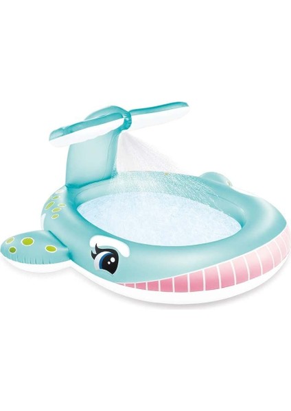 254 cm Balina Şekilli Fıskiyeli Gölgelikli Şişme Bebek Çocuk Havuzu