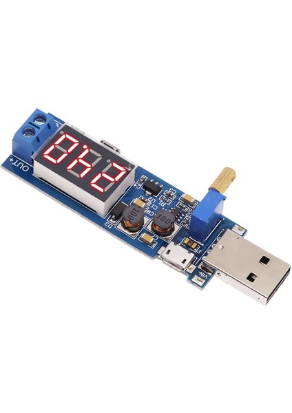 Usb Ayarlı Güç Kaynağı Modülü HW-132 Voltaj Yükseltici Düşürücü DC 0.6V / 25V Voltmetre
