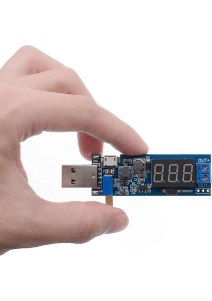 Usb Ayarlı Güç Kaynağı Modülü HW-132 Voltaj Yükseltici Düşürücü DC 0.6V / 25V Voltmetre