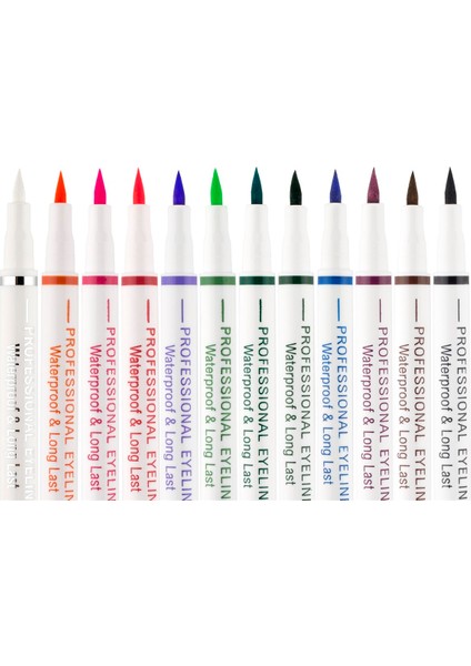 12'li Set Renkli Göz Kalemi Waterproof Eyeliner fiyatları
