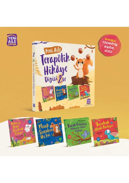 Yeni Aile Terapötik Hikâye Dizisi- 2. Set “4 Farklı Terapötik Çocuk Hikâyesi ve Terapötik Etkinlikler” - Talha Tolunalp