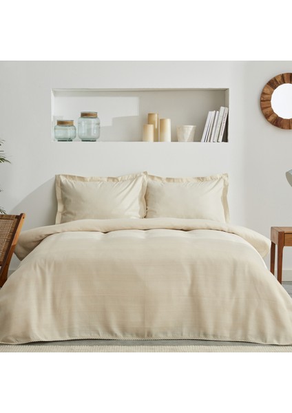 Aurora %100 Pamuk Kopenakili Çift Kişilik Pike Takımı Krem