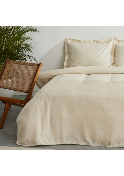 Aurora %100 Pamuk Kopenakili Çift Kişilik Pike Takımı Krem fırsatları