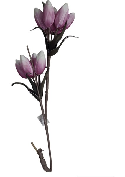 Lmdr Tomurcuk Mor Beyaz 105CM Kıvrılabilir Dekoratif Yapay Çiçek (1 Dal)