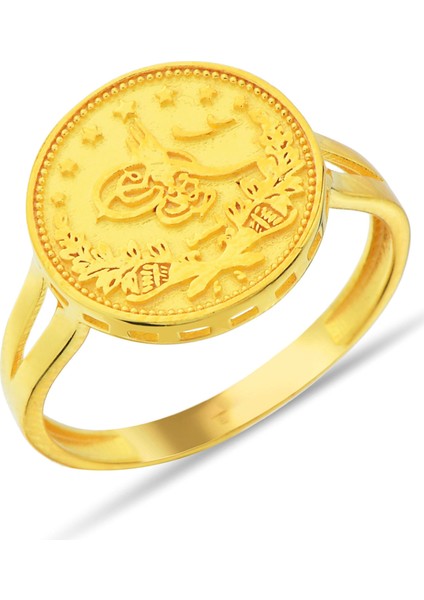 Yaldızlı Tuğra Altın Yüzük CGKYZK0130