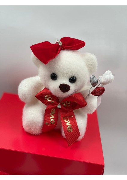 Anneler Günü Hediye Seti Kalp Ayna Çikolata Işıklı Kar Küresi Love Ayıcık Yapay Çiçek Lüks Kutulu