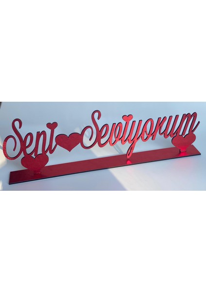 Sevgililer Günü Aşk Romantik Sofra Sunum Set Kalp Konfeti Kokulu Gül Ahşap Seni Seviyorum Çerçeve