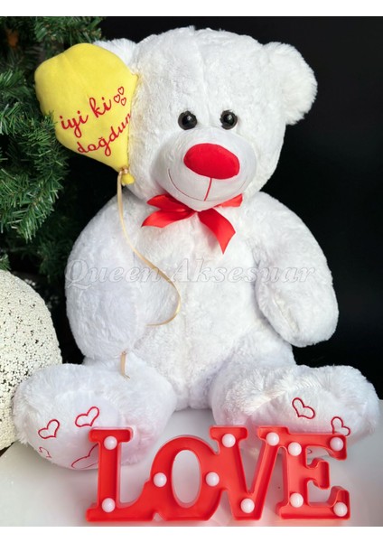 Iyi Ki Doğdun Balon Doğum Günü Dev Peluş Oyuncak Ayıcık Love Gece Masa Lambası Işık