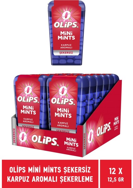 Mini Mints Şekersiz Nane & Karpuz Aromalı Şekerleme 12,5 gr - 24 Adet