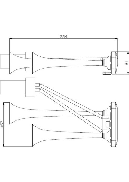 24VOLT Fala-Fala Kompresörlü Korna Krom 85KH24.000.02K