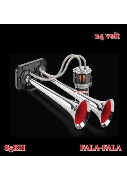 24VOLT Fala-Fala Kompresörlü Korna Krom 85KH24.000.02K