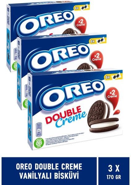 Double Creme Vanilyalı Bisküvi 170 gr - 3 Adet