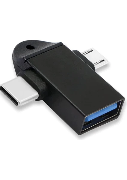 Temiz Pazar Micro USB Type-C 3 In 1 Dönüştürücü Çevirici Adaptör Otg