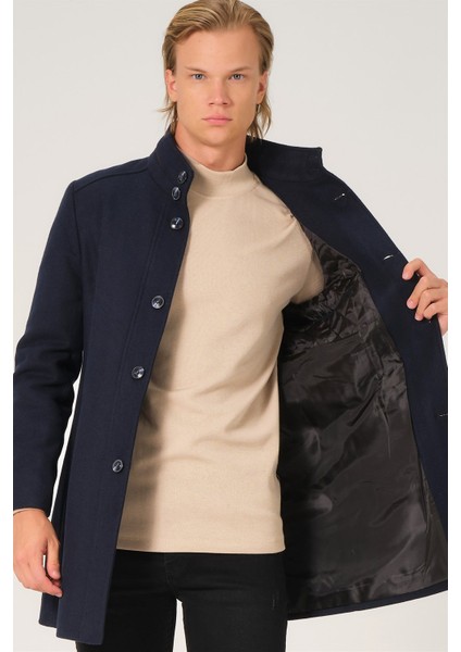 PLT8386 Dewberry Erkek Palto-Lacivert