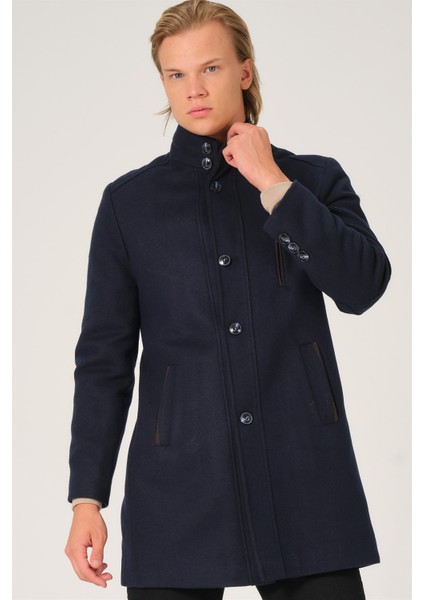 PLT8386 Dewberry Erkek Palto-Lacivert modelleri