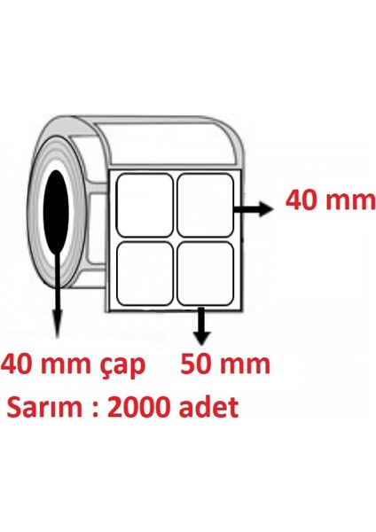40X50 Kuşe Etiket 2’li ( 2000 Li )