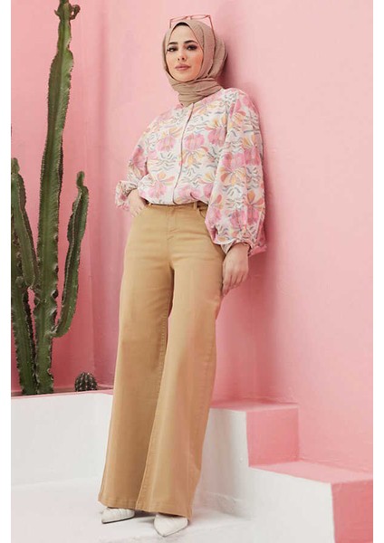 1152-PARÇA Boyalı Pantolon Bej fiyatları