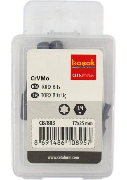 T7 x 25 mm Torx Bits Uç CB/803 (1 Adet)