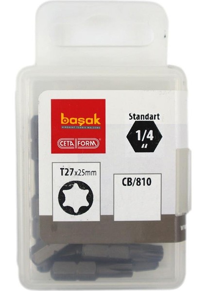 T27 x 25 mm Torx Bits Uç CB/810 (1 Adet)