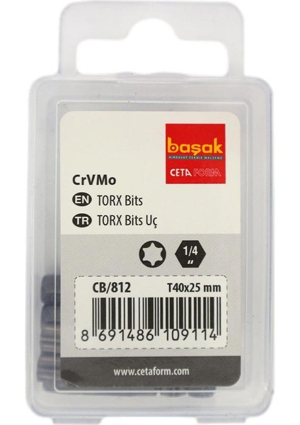 T40 x 25 mm Torx Bits Uç CB/812 (1 Adet)