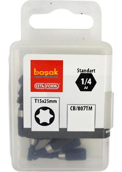 T15 x 25 mm Darbeli Torx Bits Uç CB/807TM