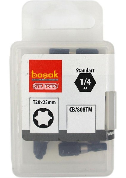 T20 x 25 mm Darbeli Torx Bits Uç CB/808TM