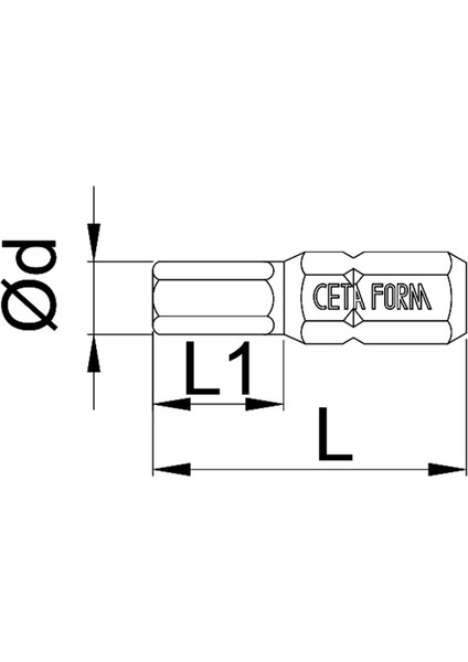 2,5 x 25 mm Bits Allen (Alyan) Uç CB/1825 (1 Adet)