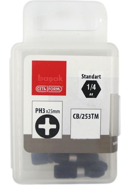 Ph3 x 25 mm Darbeli Yıldız Bits Uç CB/253TM (1 Adet)