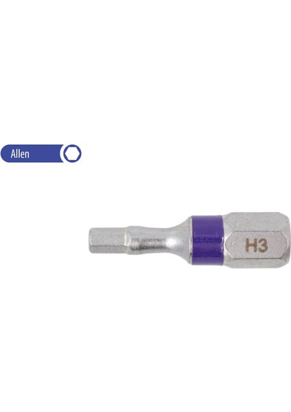 3 x 25 mm Allen Bits Uç Renk Kodlu CB/1830TC (1 Adet)