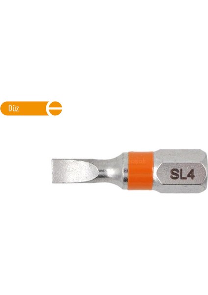 4.0 x 25 mm Düz Bits Uç Renk Kodlu CB/611TC (1 Adet)