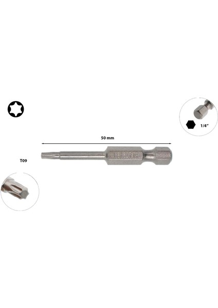 T9 x 50 mm Torx Bits Uç CB/823 (1 Adet)