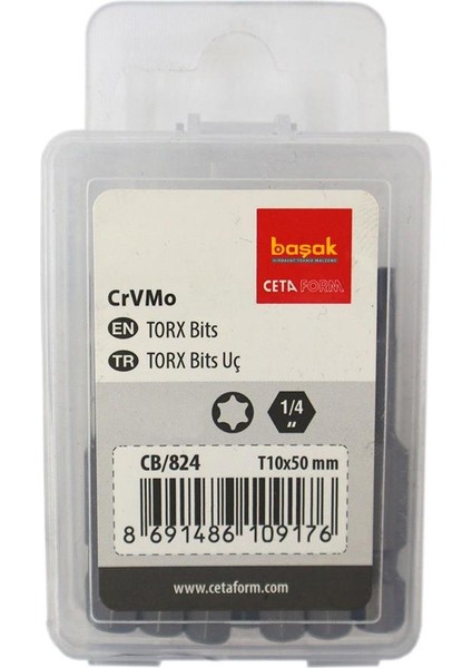T10 x 50 mm Torx Bits Uç CB/824 (1 Adet)