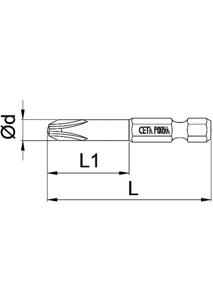 Ph1 x 110 mm Ekstra Uzun Yıldız Bits Uç CB/1101 (1 Adet)