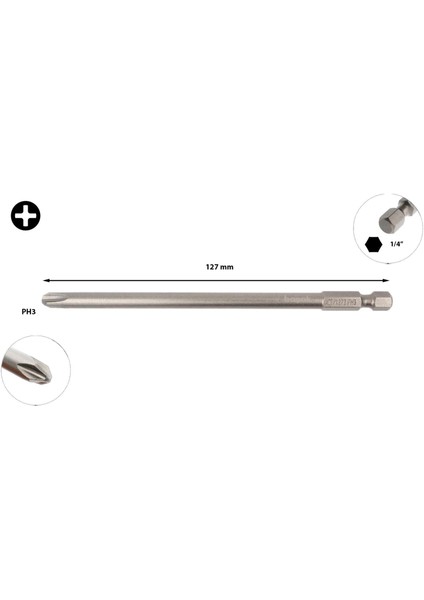 Ph3 x 127 mm Ekstra Uzun Yıldız Bits Uç CB/1273 (1 Adet)