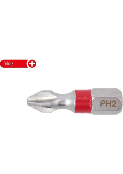 Ph2 x 25 mm Yıldız Bits Uç Renk Kodlu CB/252TC (1 Adet)