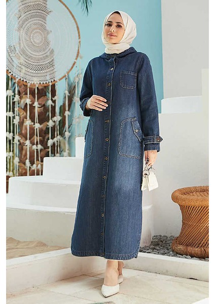 6329-KAPŞONLU Denim Kap Koyu Mavi