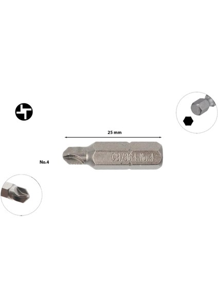 Torq-Set Uçlu No 4 x 25 mm Bits CB/864 (1 Adet)