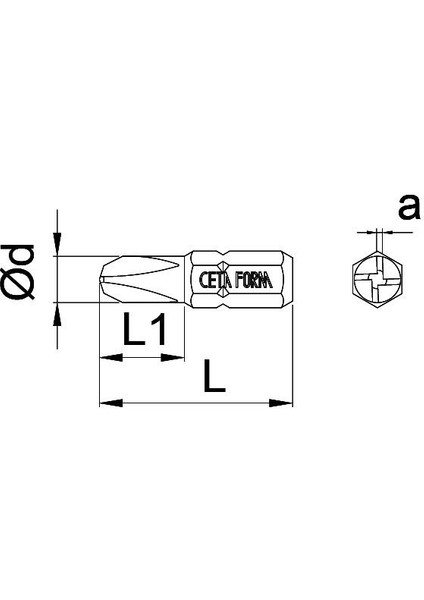 Torq-Set Uçlu No 4 x 25 mm Bits CB/864 (1 Adet)