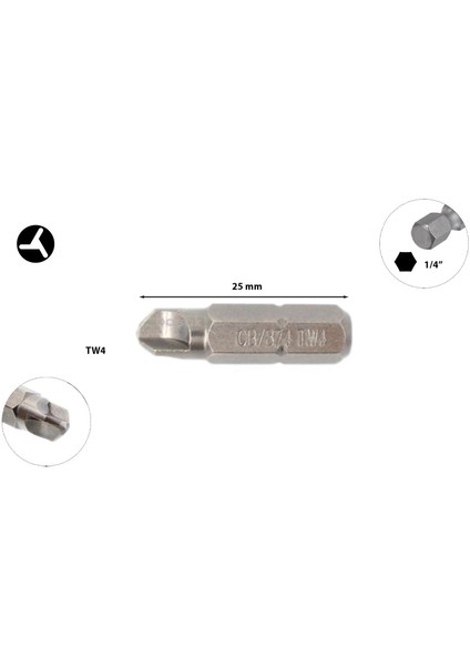 Trı-Wıng Tw 4 x 25 mm Bits Uç CB/874 (1 Adet)