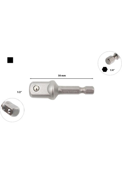Ceta Lokma Adaptörü 1/2" - 1/4" x 50MM BT/7030