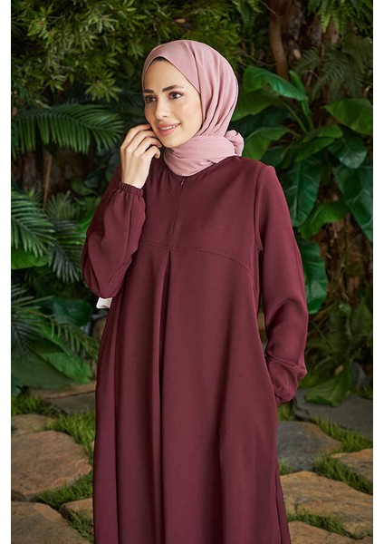 6482-BERLIN A Pileli Elbise Bordo fiyatları