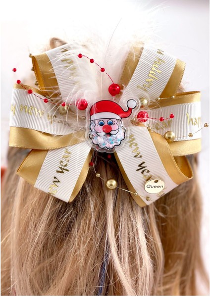 Yeni Yıl Yılbaşı Lüks Tasarım Happy New Year Gold Noel Baba Yetişkin Çocuk Metal Klipsli Toka