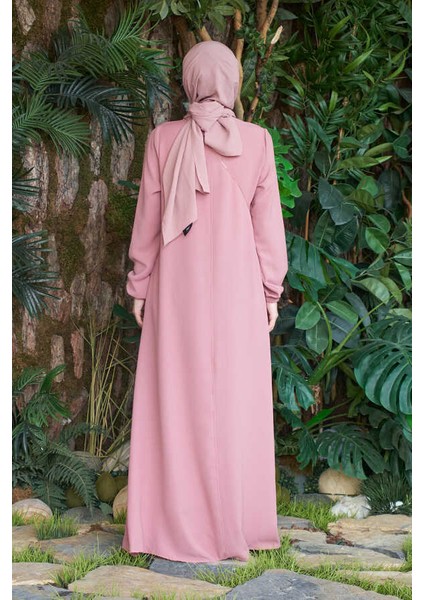 6482-BERLIN A Pileli Elbise Pudra fiyatları