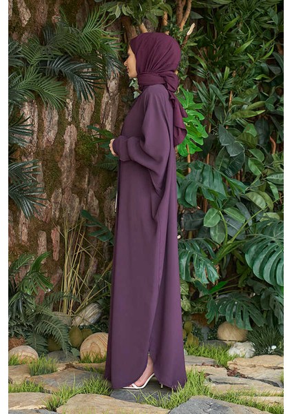 6571-BERLIN Abaya Mürdüm