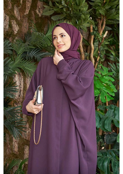 6571-BERLIN Abaya Mürdüm