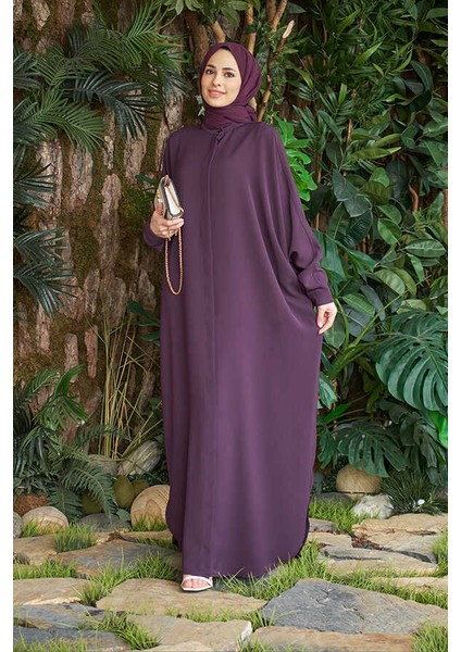 6571-BERLIN Abaya Mürdüm