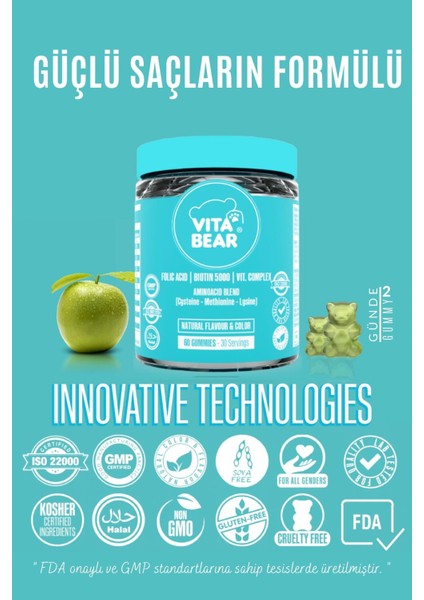 Strong Hair Gummy Vitamin 60 Adet fiyatları
